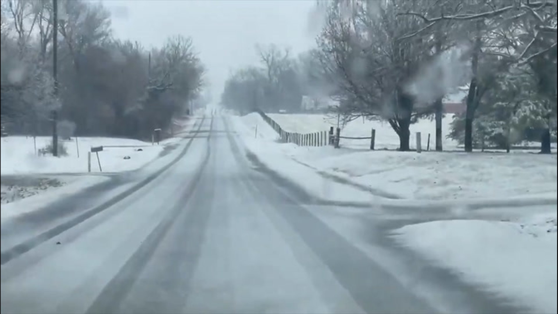 Storm moving across the central US dumps snow on Oklahoma