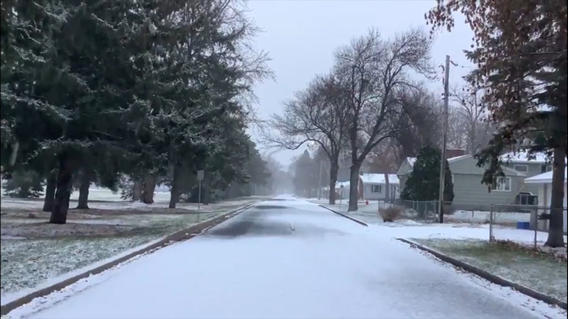 Sunday started off with a light accumulation of snow on the ground in White Bear Lake, Minnesota, on Nov. 22.