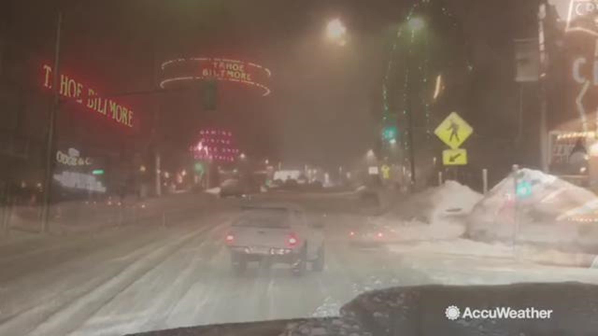 Heavy snow continued to blanket Lake Tahoe on January 20.  So much snow had fallen in previous days, that avalanche warnings had to be issued, which were set to expire in the morning of January 21.