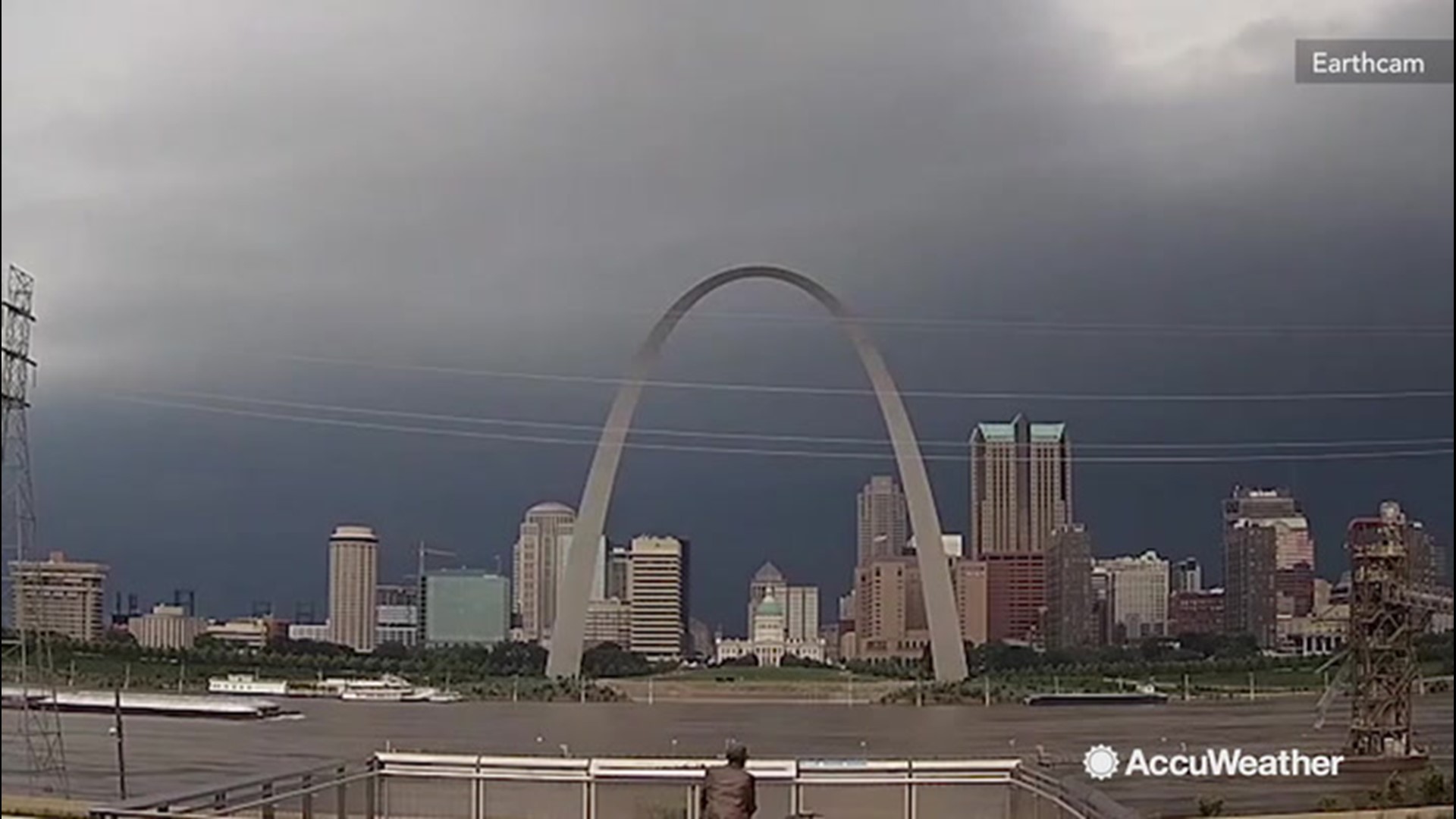 This timelapse shows a severe storm passing through downtown St. Louis on June 21.