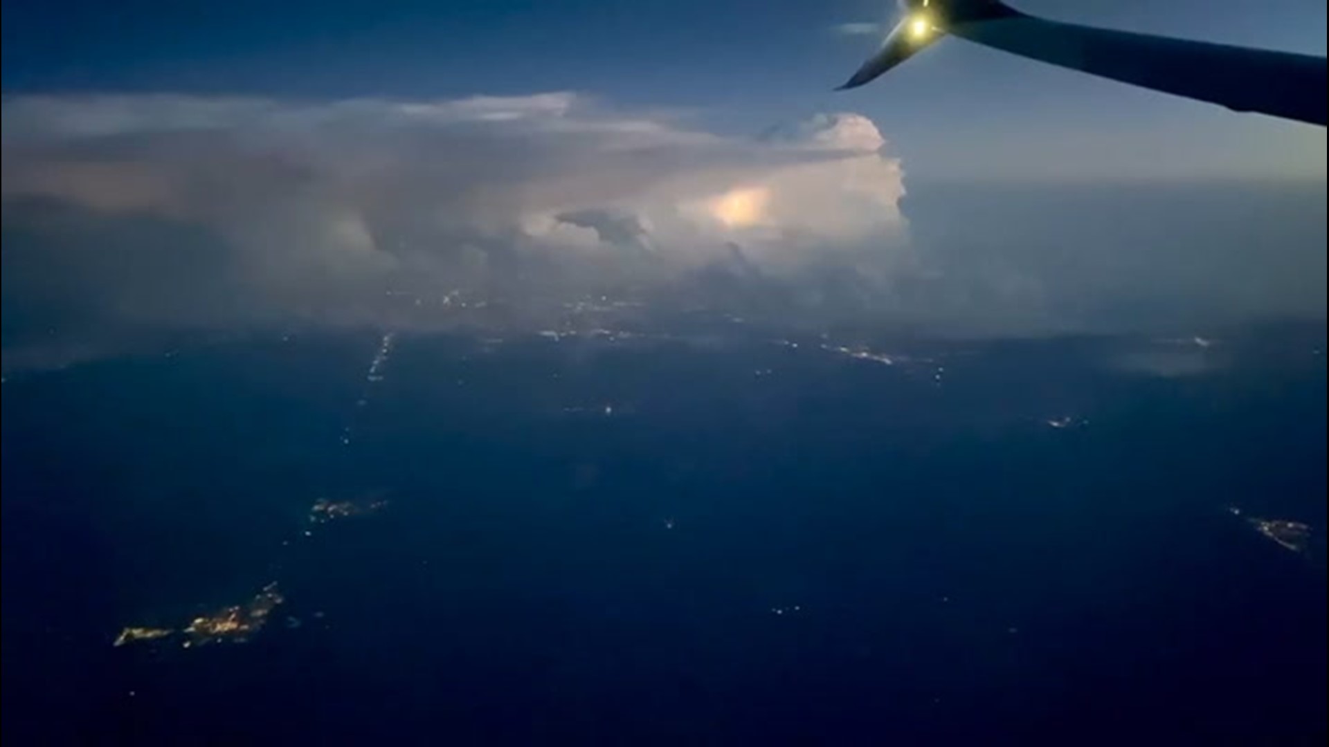 Hitesh Ochani was flying from Detroit to Seattle on Aug. 9, when he captured a thunderstorm putting on an epic lightning show off in the distance.