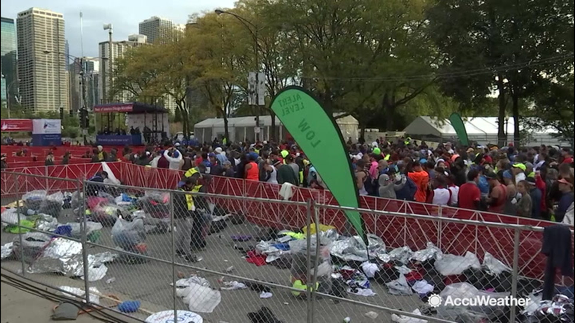 Just 24 hours after a major marathon clean-up crews had to race to get the scene cleared, cleaned and organized. And as Laura Velasquez reports, the weather for both days was superior for runners and organizers.