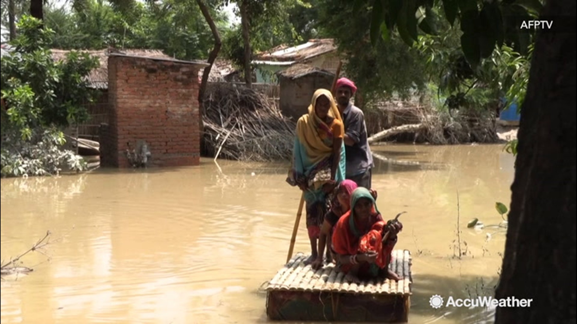 The brown flood water is chest-deep for some residents, following the monsoon that hit the area. This video was shot in Bihar where there was reports of almost 70 people killed as a result of the flooding.  One resident explained how her children keep asking her for food and say they are hungry, but supplies are limited.