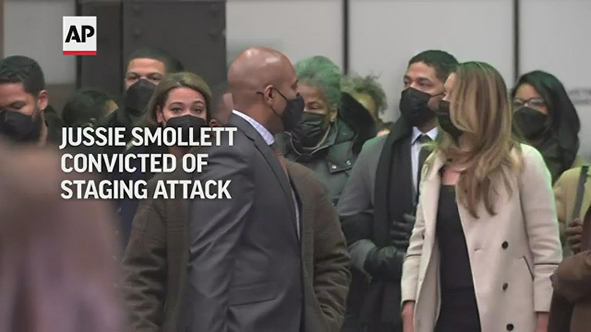 The jury convicted Jussie Smollett on five counts of disorderly conduct — for each separate time he was charged with lying to police.