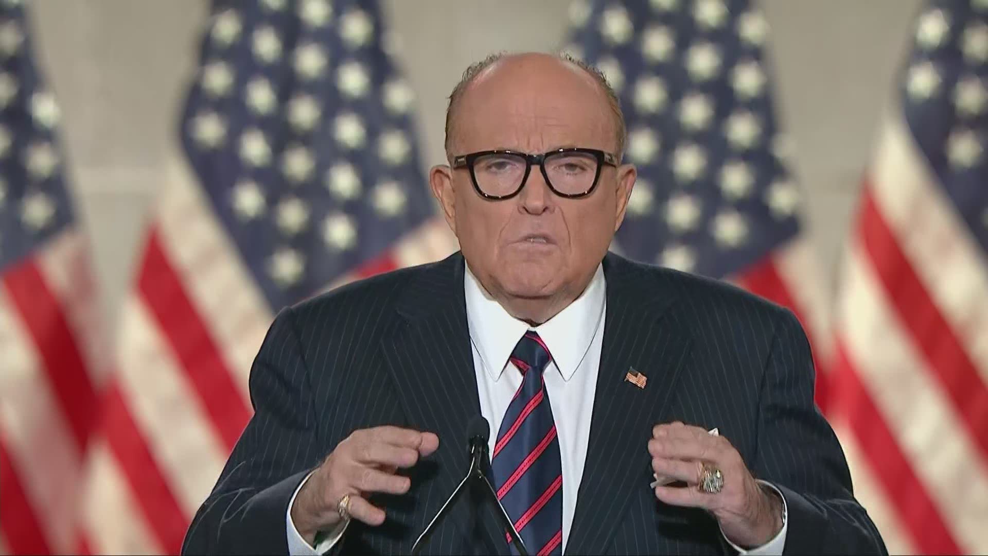 President Trump's personal attorney Rudy Giuliani addresses the Republican National Convention.