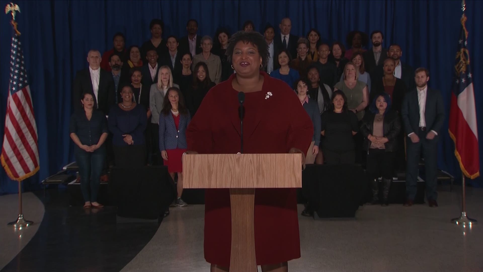 The Georgia Democrat introduced herself to the nation months after narrowly losing her bid to become America's first black female governor.