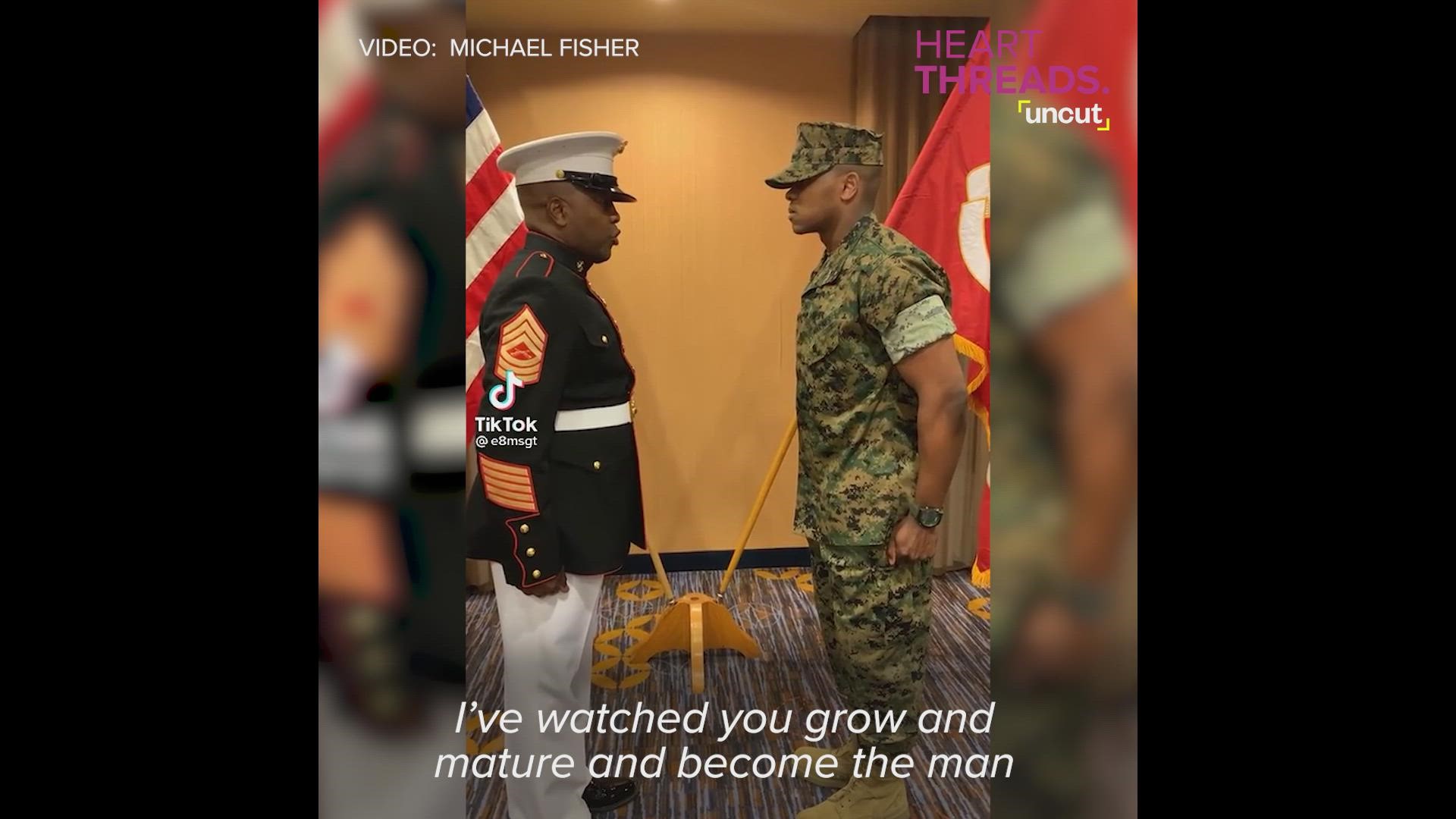 This military dad gave an emotional commissioning salute to his son.