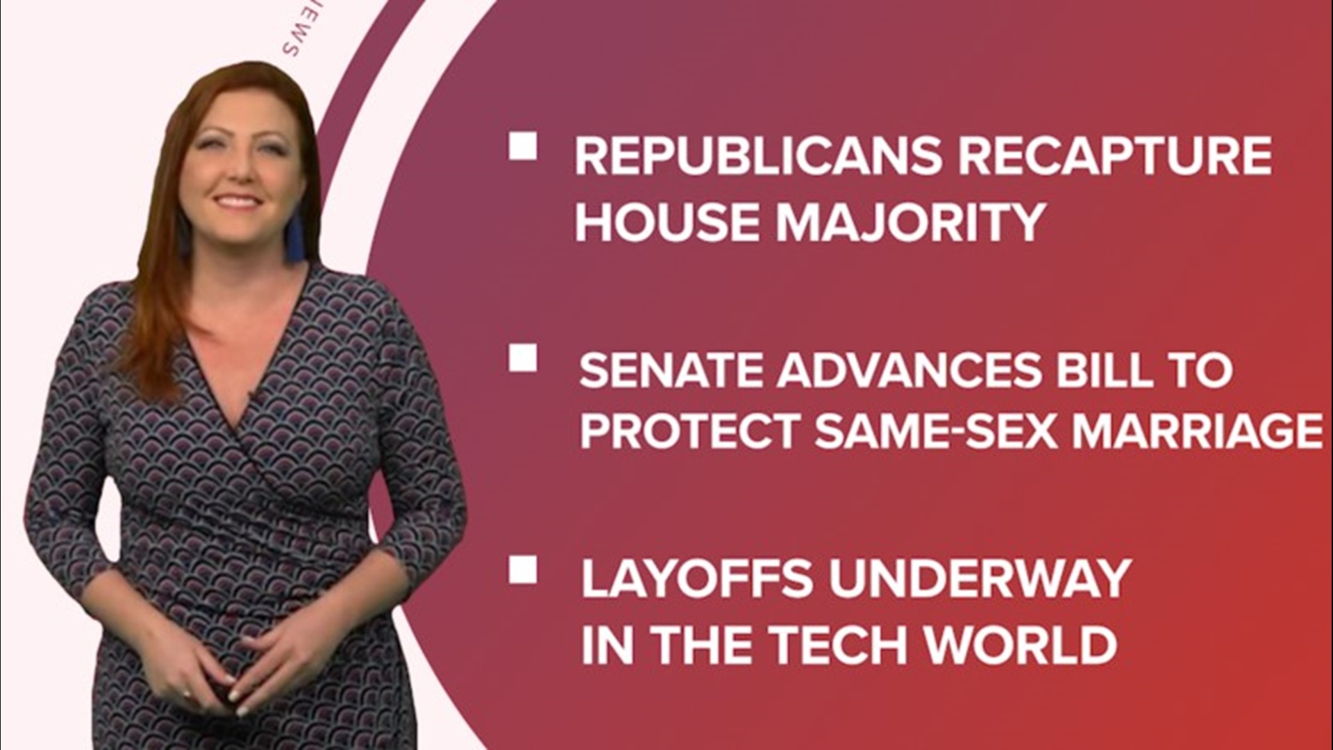 A look at what is happening in the news from Republicans gaining control of the House to a bill to protect same-sex marriage and calls to investigate Ticketmaster.