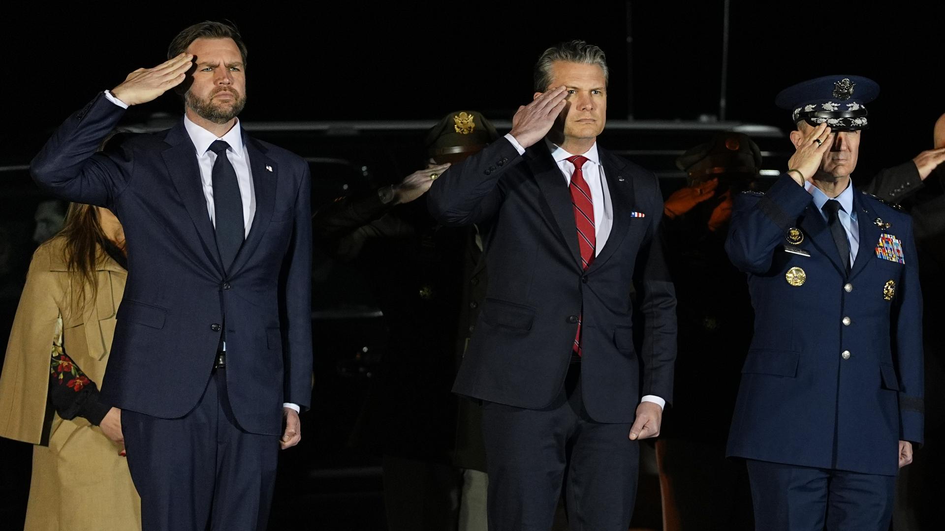 Vance, Hegseth attend dignified transfer for US soldier killed in Iran ...