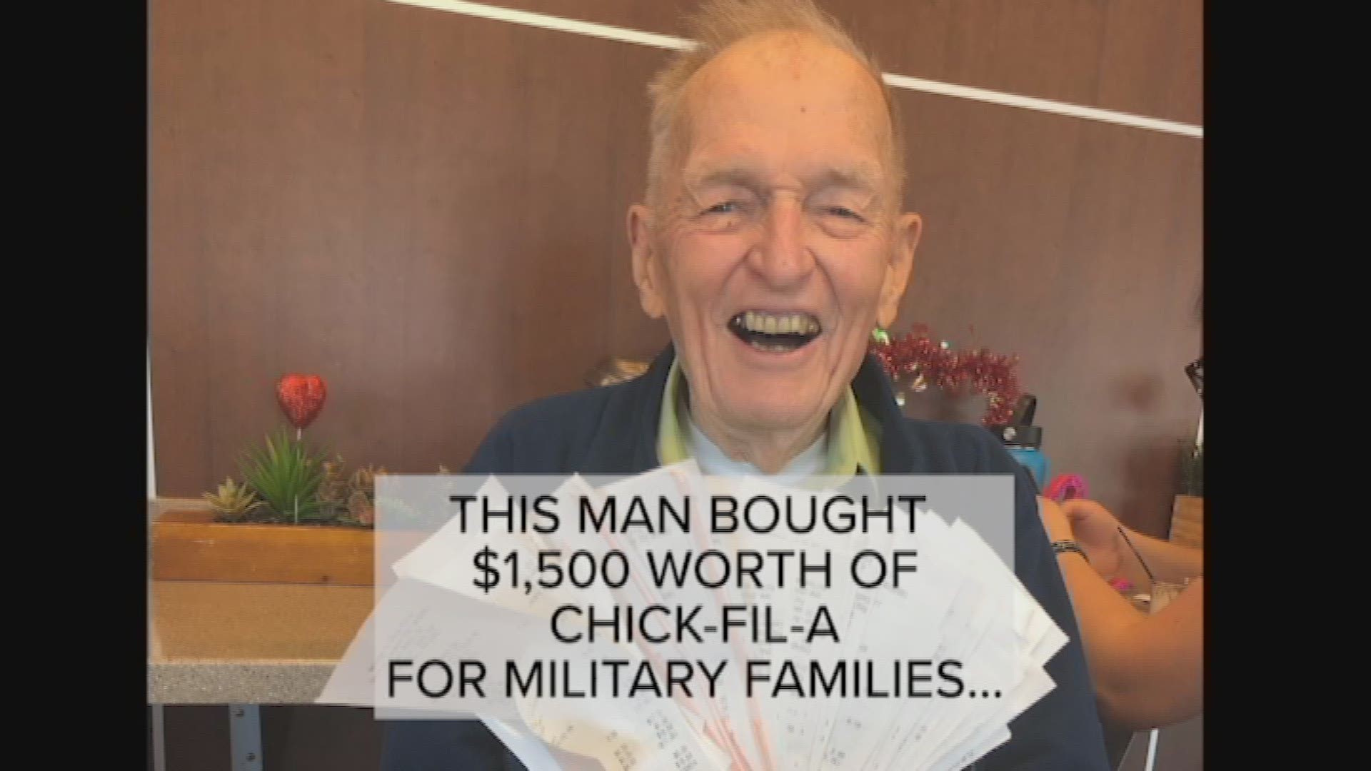 A California man turning 92 wanted to celebrate his birthday by giving back to military families.