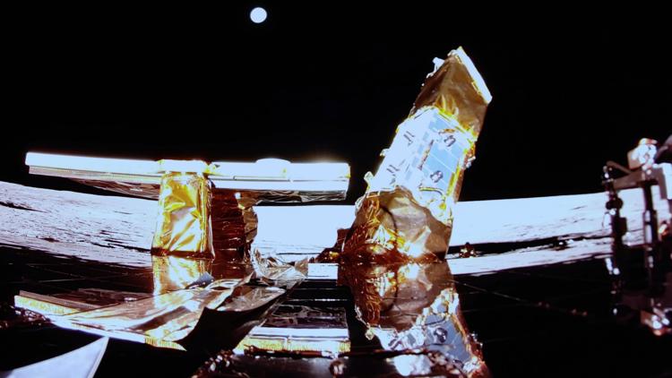 Private lunar lander becomes first to reach moon's surface without