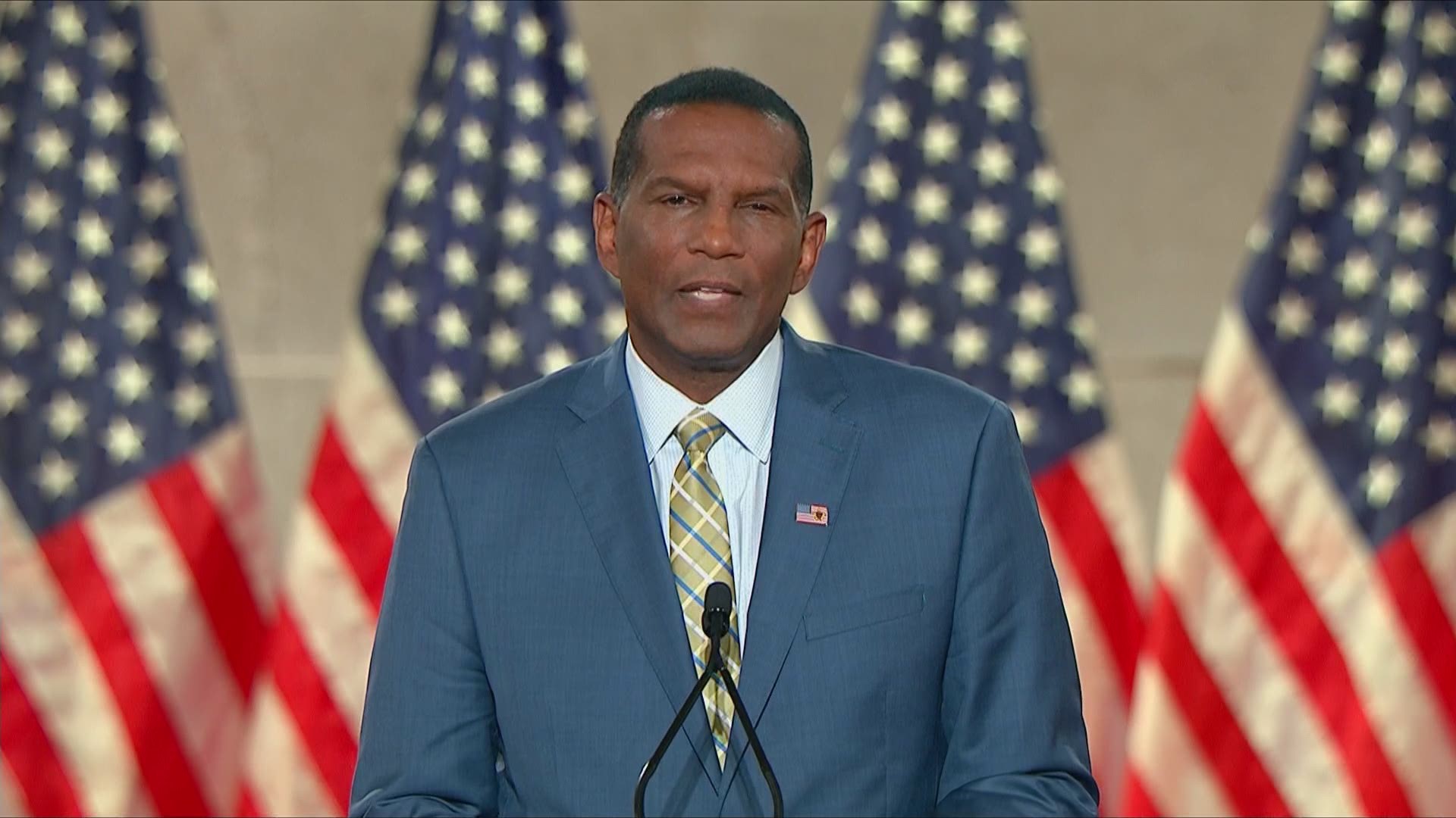 Utah Congressional candidate Burgess Owens addresses the Republican National Convention.