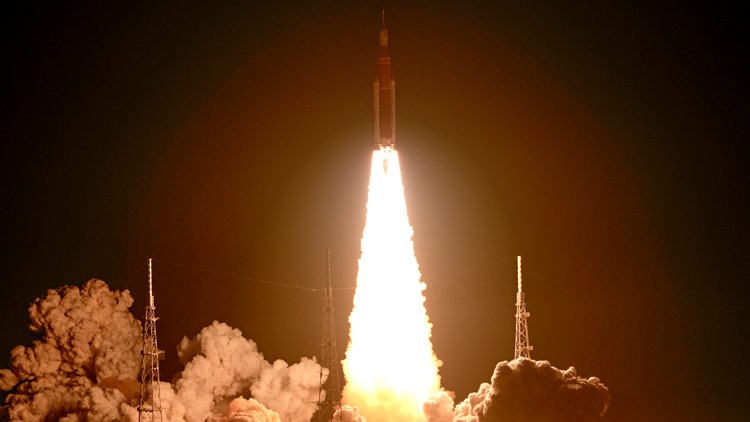 NASA's mightiest rocket lifts off 50 years after Apollo