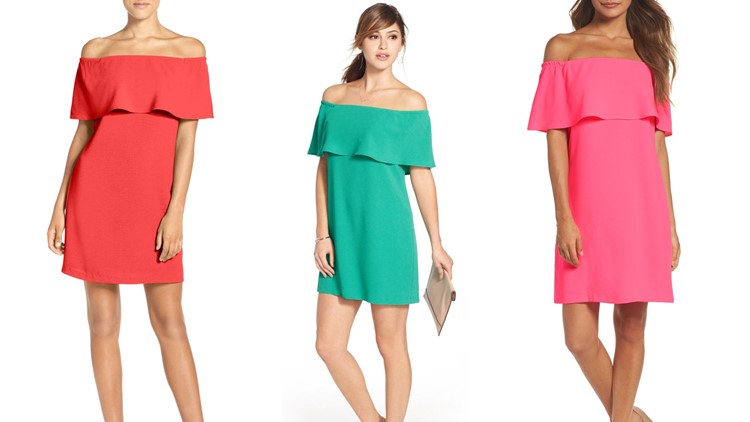 charles henry off shoulder dress