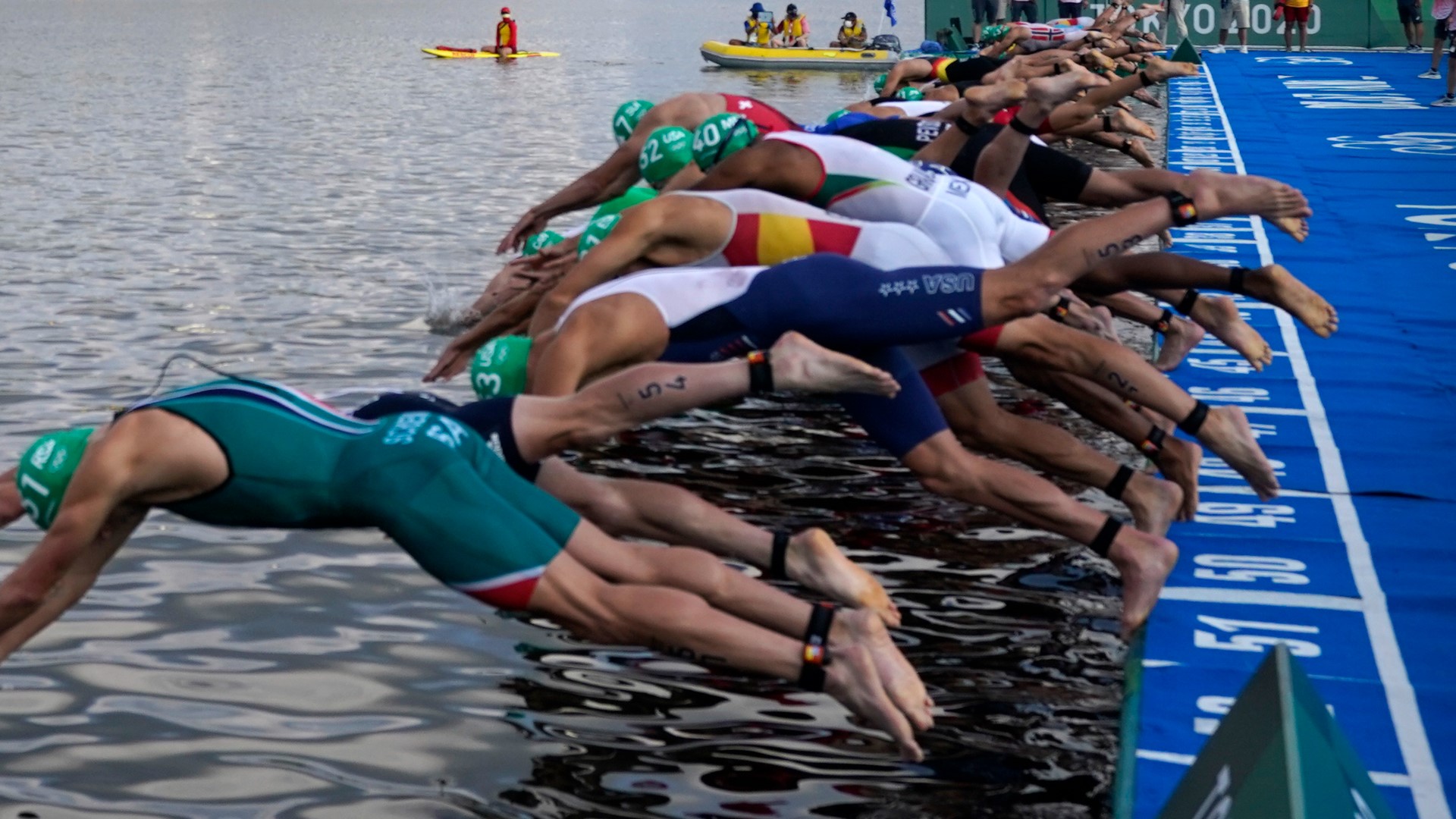 Men's Olympic Triathlon has bizarre false start | 11alive.com