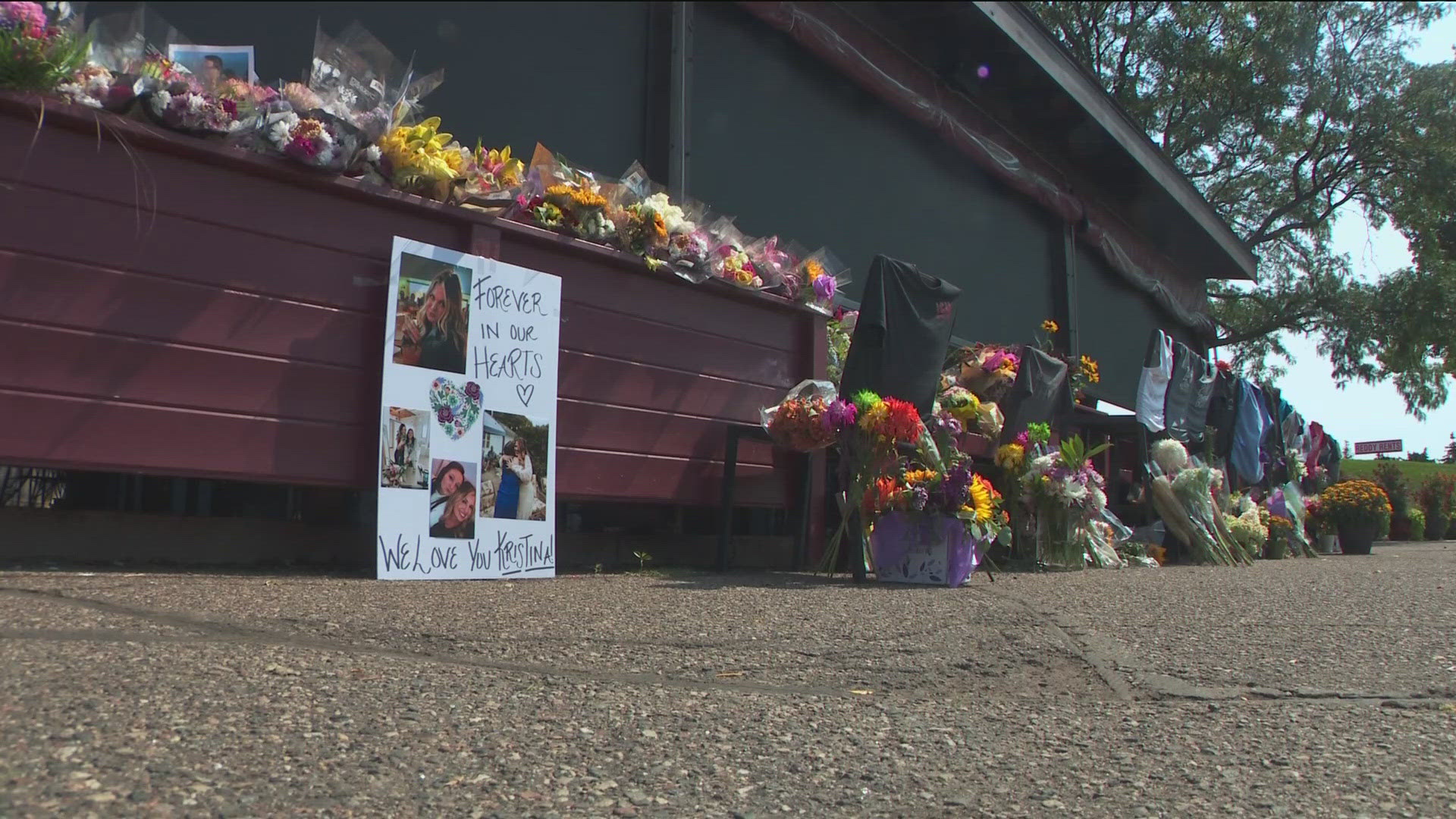 Friends and family gathered to say goodbye to Kristina Folkerts after a deadly crash on Sept. 1.