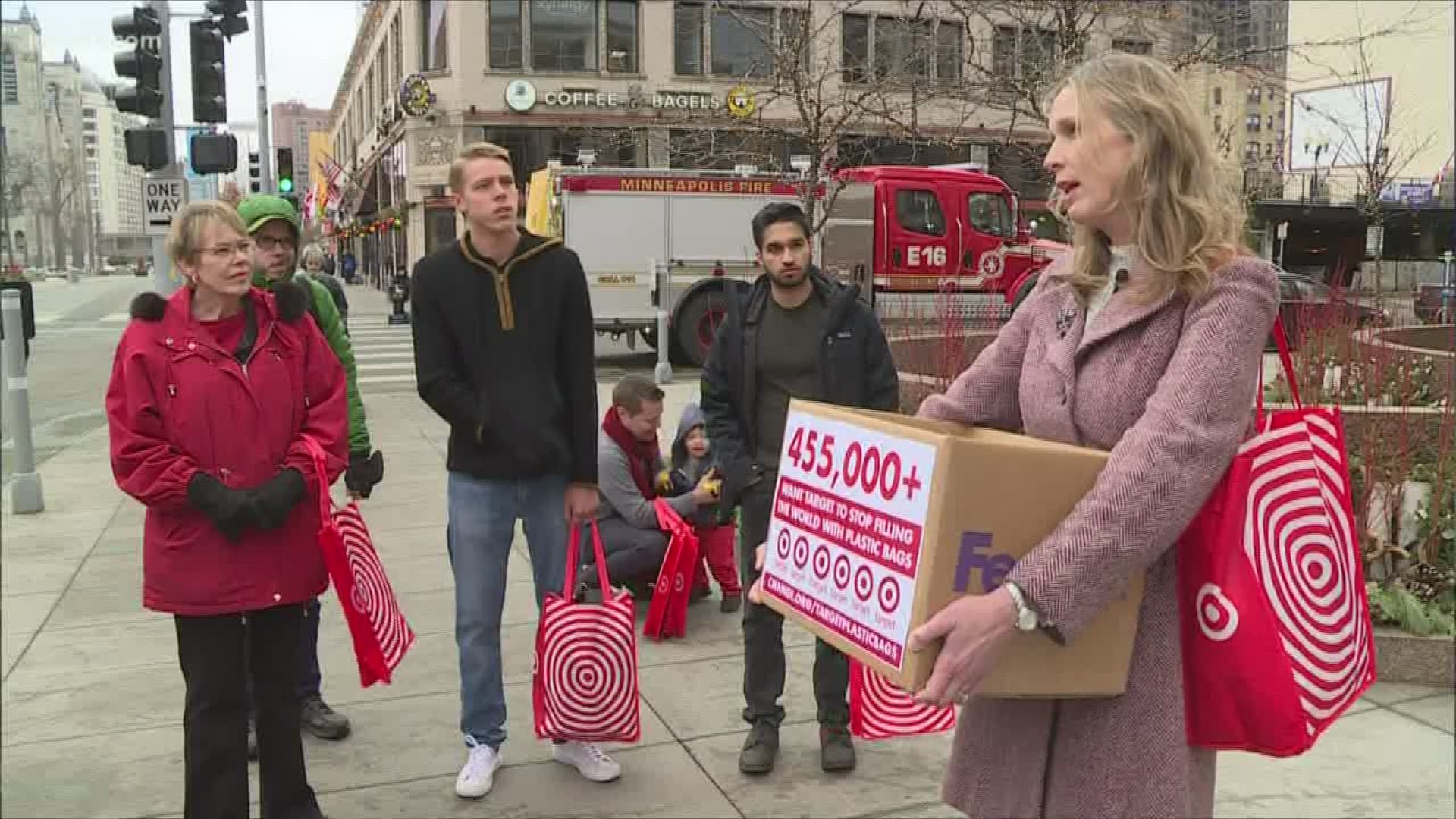 A Minneapolis mom and Target customer is asking the locally-based retail giant to stop using plastic bags.