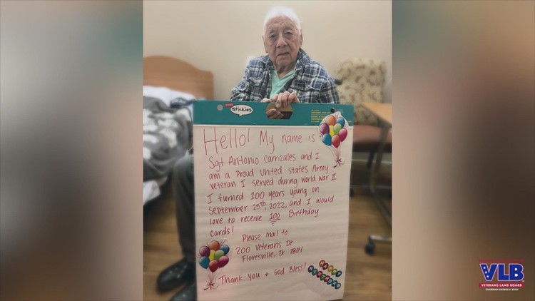 Texas veteran turning 100 wants 100 birthday cards