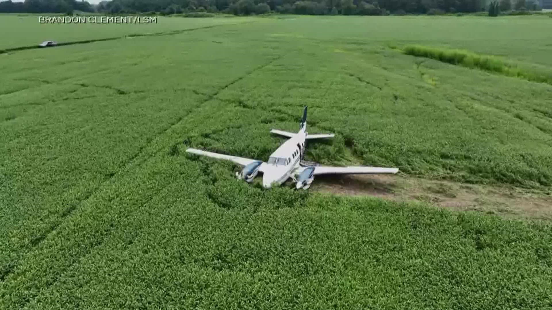 The sheriff's office said the plane landed, and the subject was in law enforcement custody.