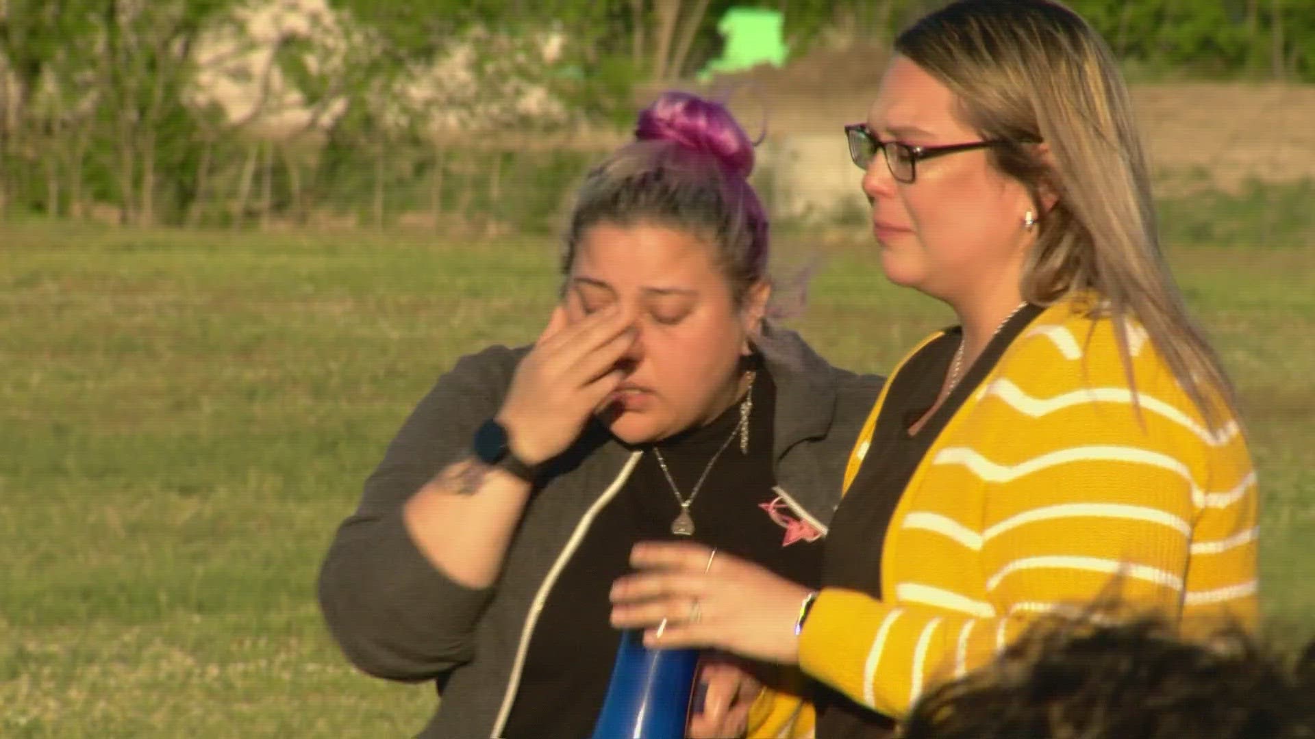 First of two vigils held for mother and son found dead at Tom Slick Park