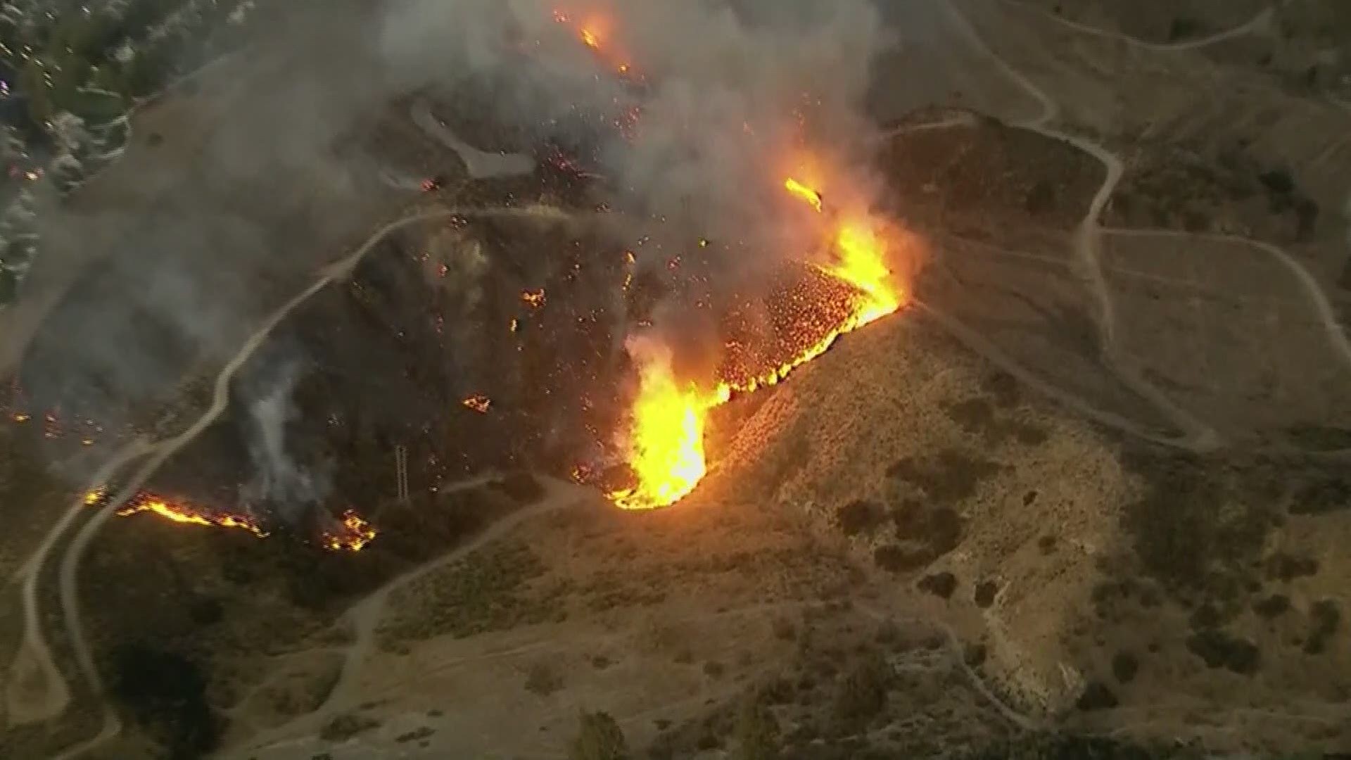 Ventura County Fire Department said the blaze has burned 250 acres in an hour.