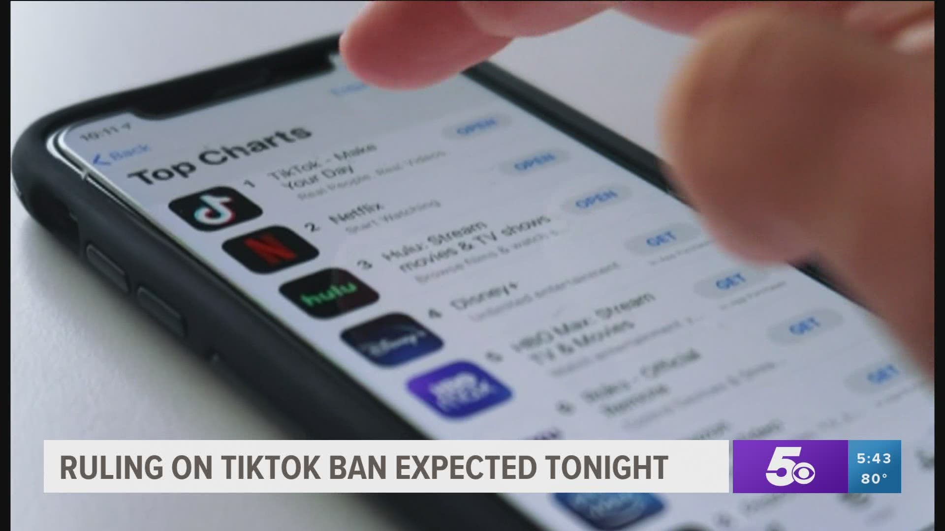 Ruling on TikTok ban expected tonight.