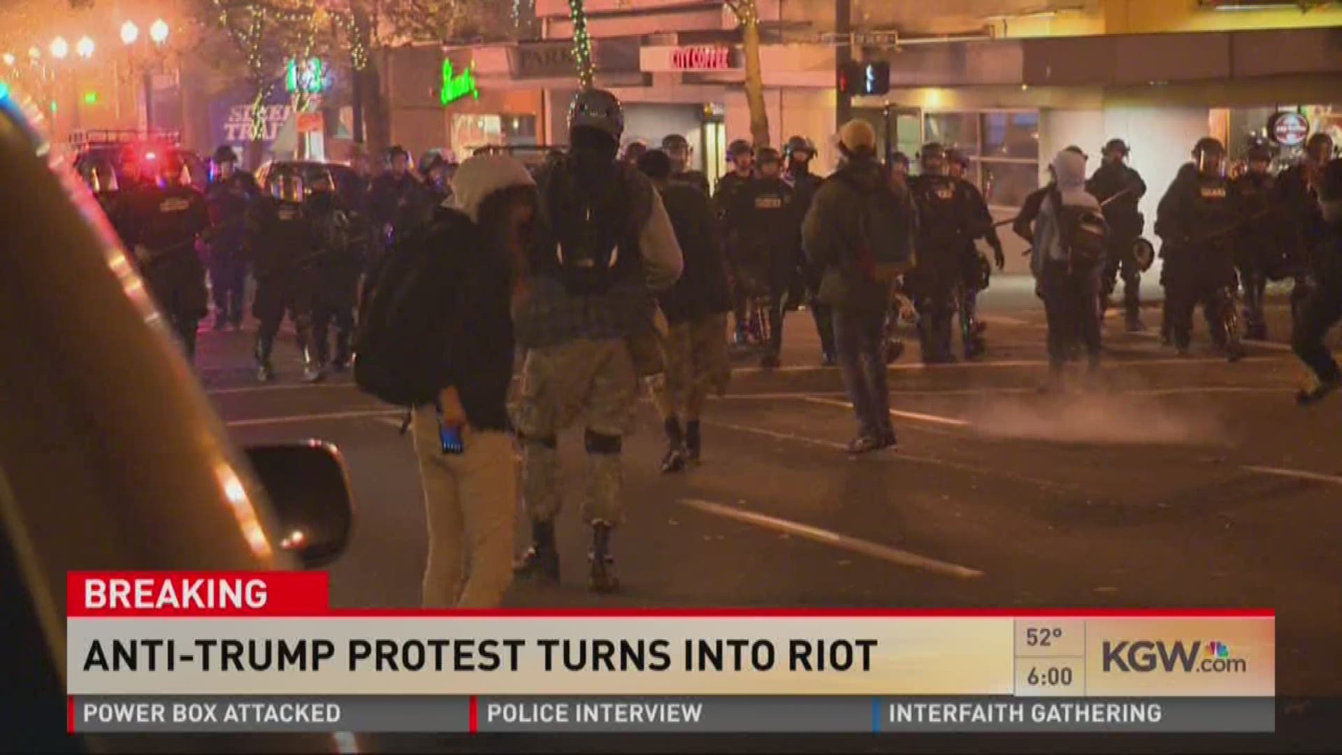 Destruction in Portland: Peaceful Trump protest turns into riot ...