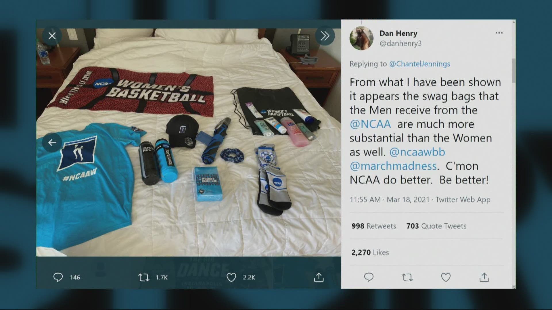 Following a viral video from an Oregon Duck player, there’s been a lot of scrutiny of how the NCAA is treating the women at the tournament.