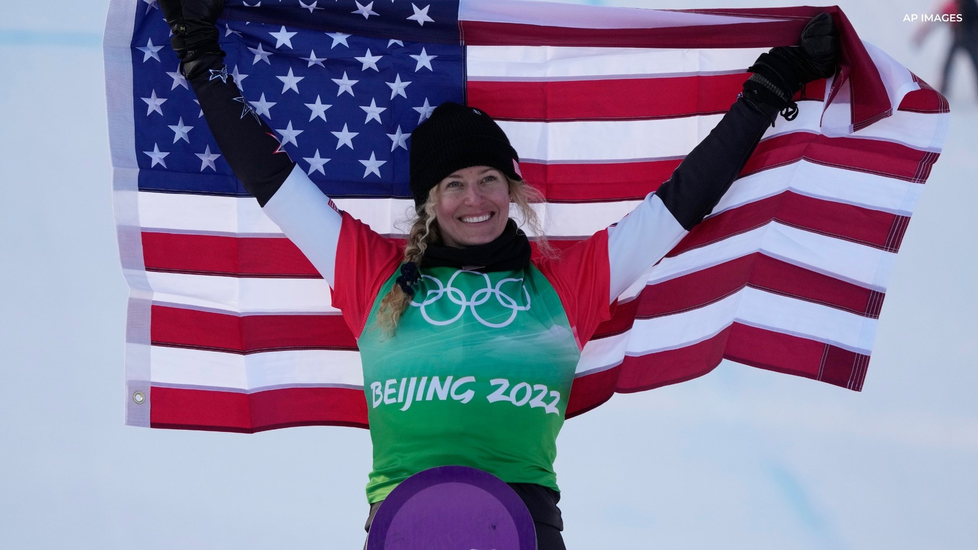 Lindsey Jacobellis led the pack to the finish line in the snowboardcross final and won Team USA's first gold medal in Beijing. This is her fifth Olympic appearance.