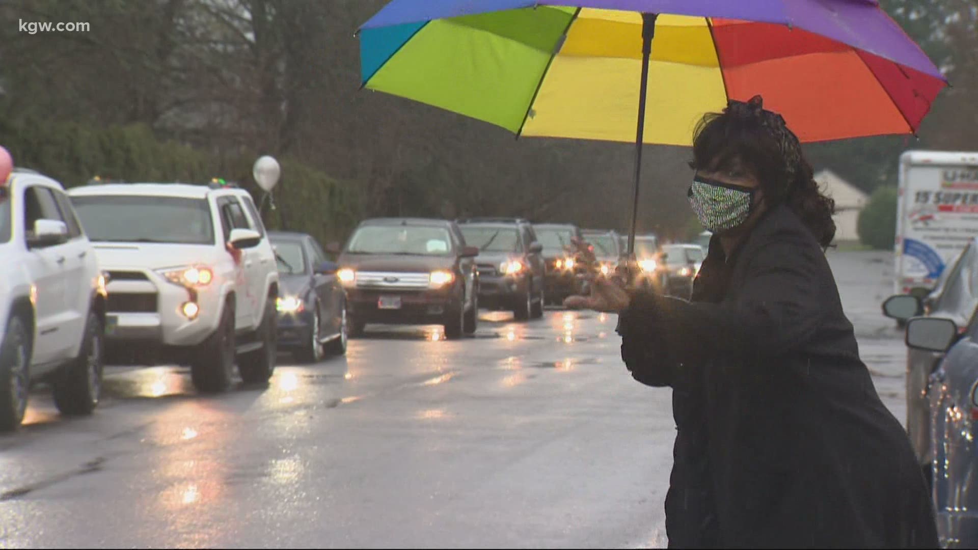 Carla was a nurse for more than 40 years and the community held a car parade in her honor to celebrate her retirement.