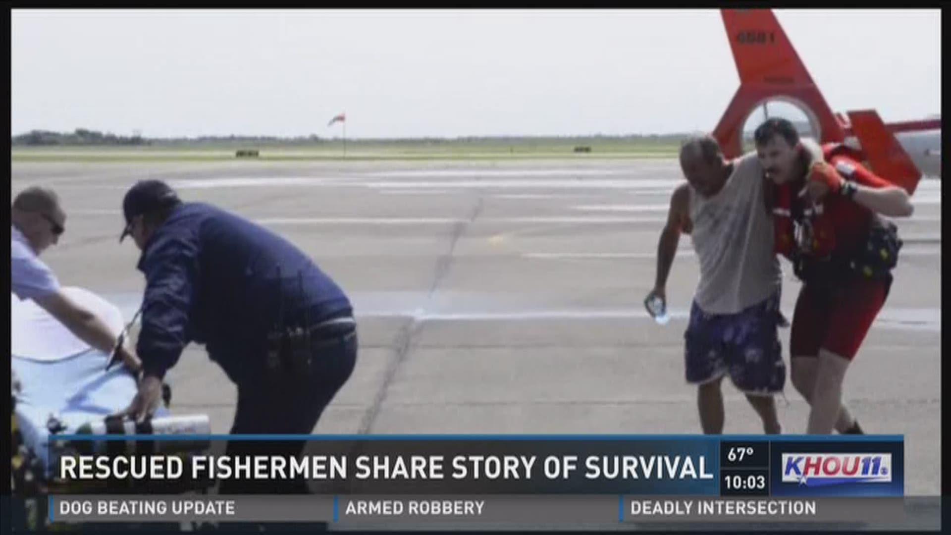 Two fishermen sat down with KHOU's Grace White to tell their incredible story of survival.