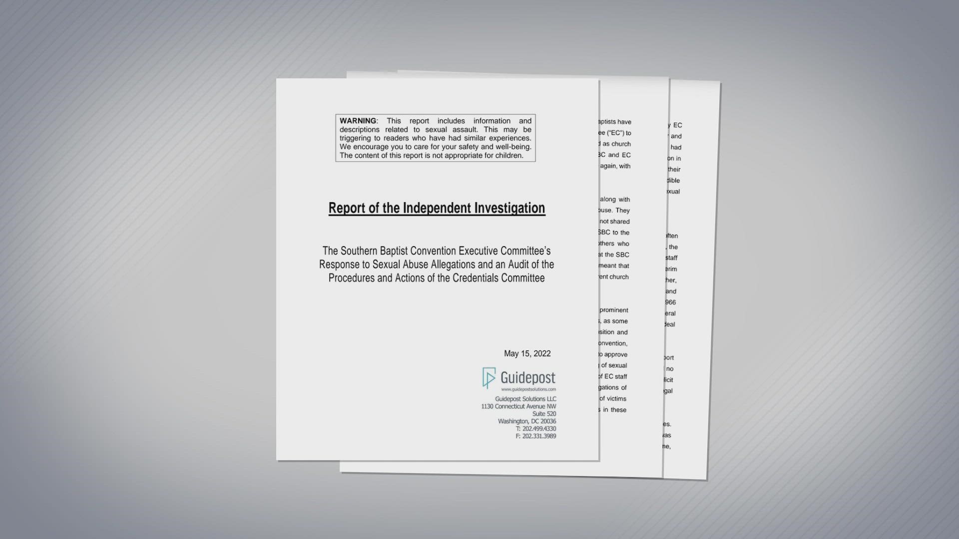 The scathing investigative report said survivors and other concerned Southern Baptists were met with "resistance, stonewalling, and even outright hostility."