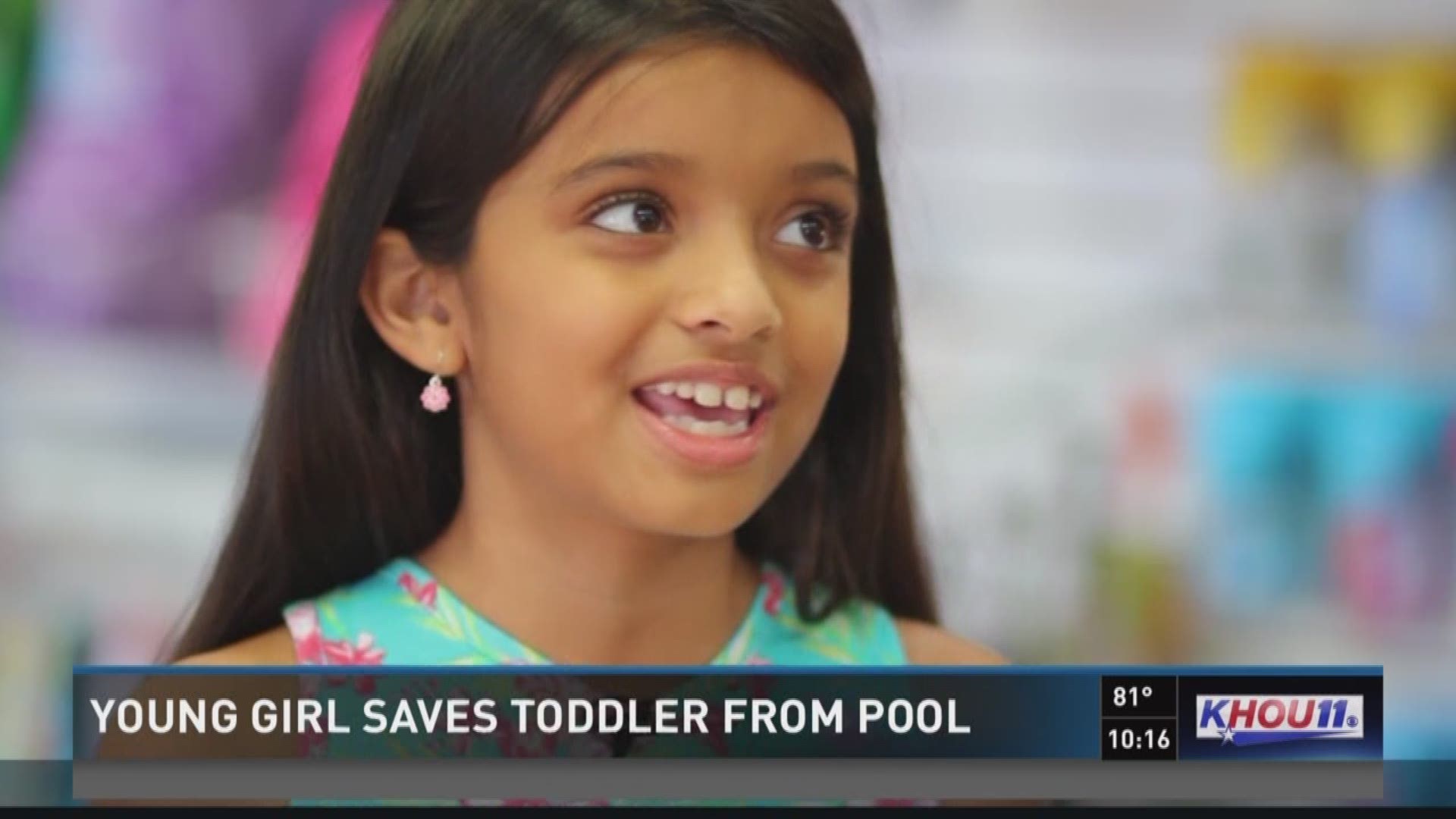 A weekend party turned scary when a toddler ended up at the bottom of a pool, but it was a little girl who jumped in and saved his life.