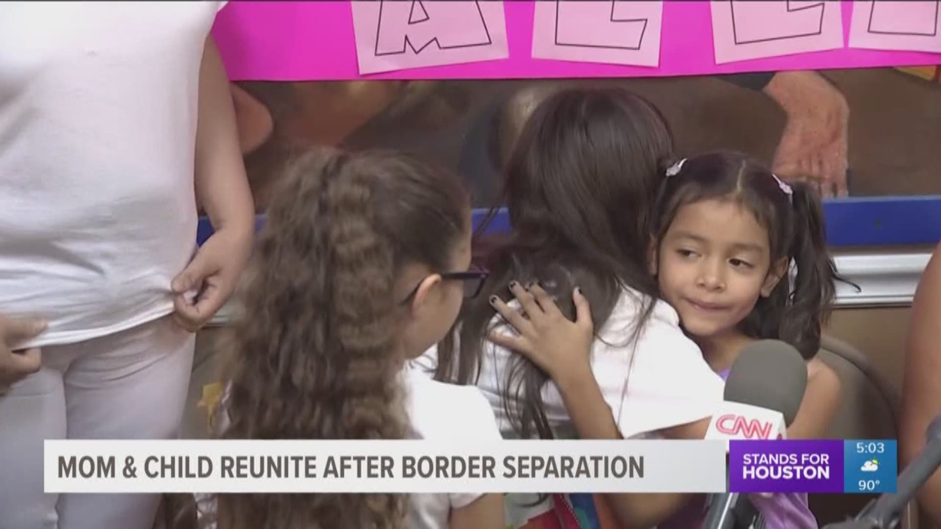 The little girl heard on a heartbreaking recording that drew international outrage on family separations was reunited with her mother Friday morning at Bush Intercontinental Airport in Houston.
Cindy Madrid and her six-year-old daughter, Allison, both fro