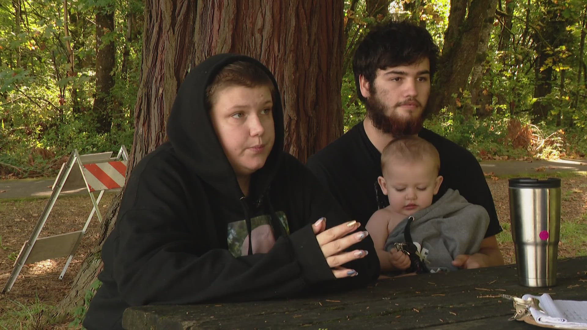 The couple knew something was wrong when they saw wet footprints leading to their baby's room.