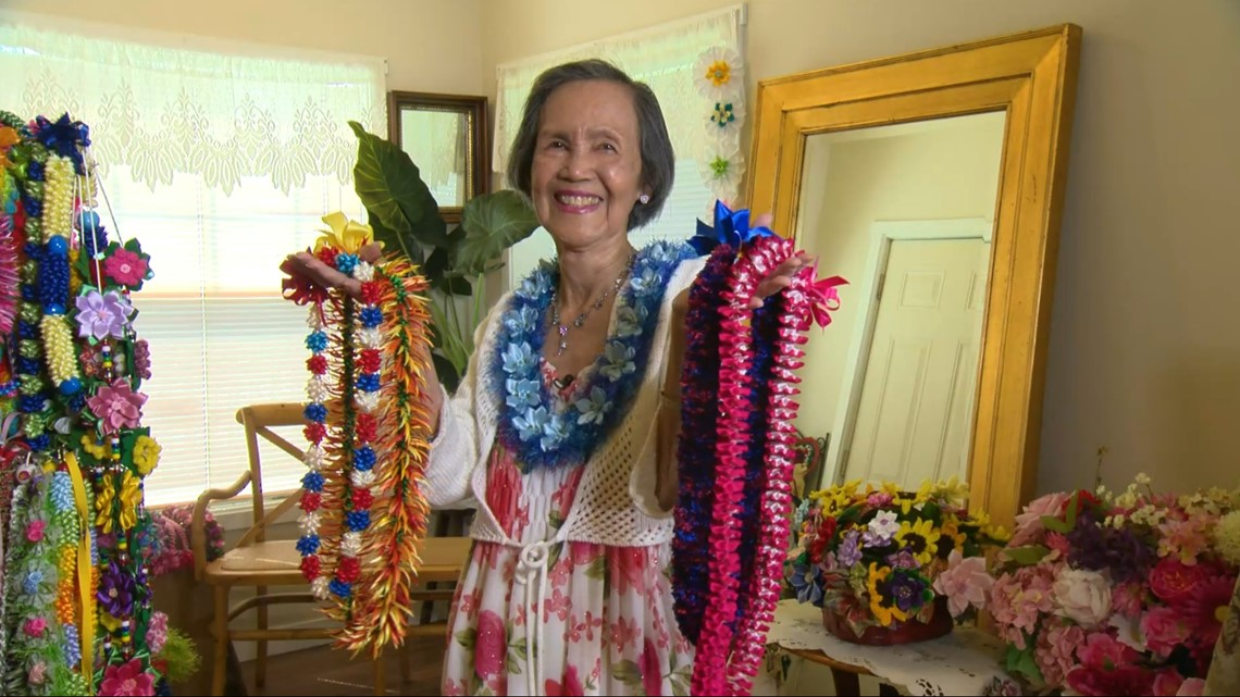 Ribbon leis made by Centralia senior spread joy and beauty - Vimarsana News