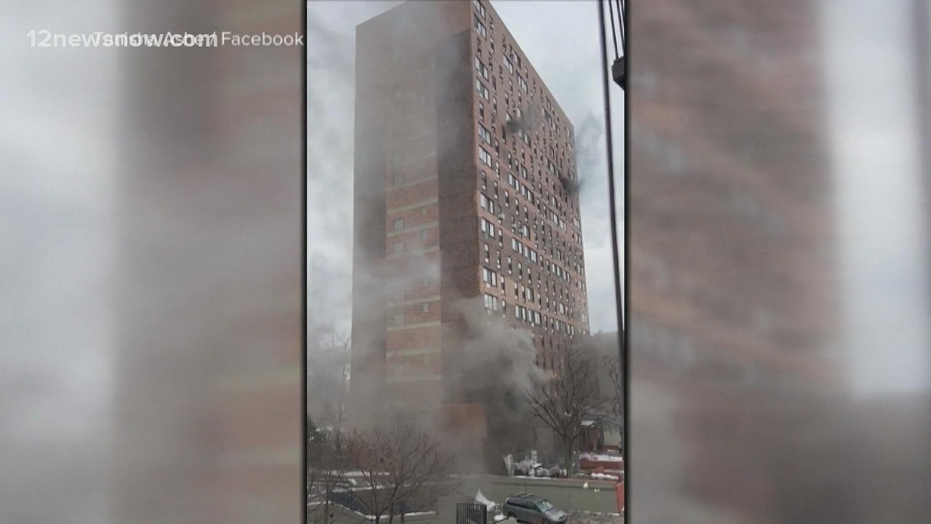 The fire broke out on the third floor of a 19 story high rise.