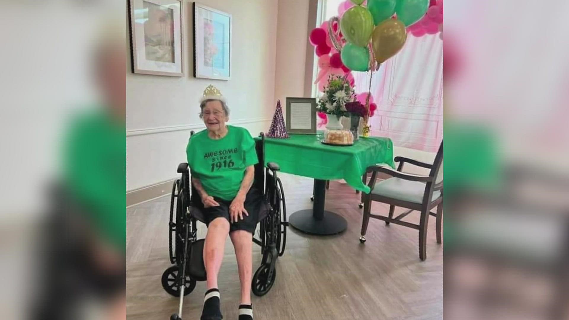 Cornelia Dickinson turned 106 on Tuesday. Staff at the Bonne Vie Continuing Care Network in Port Arthur helped her celebrate the major milestone.
