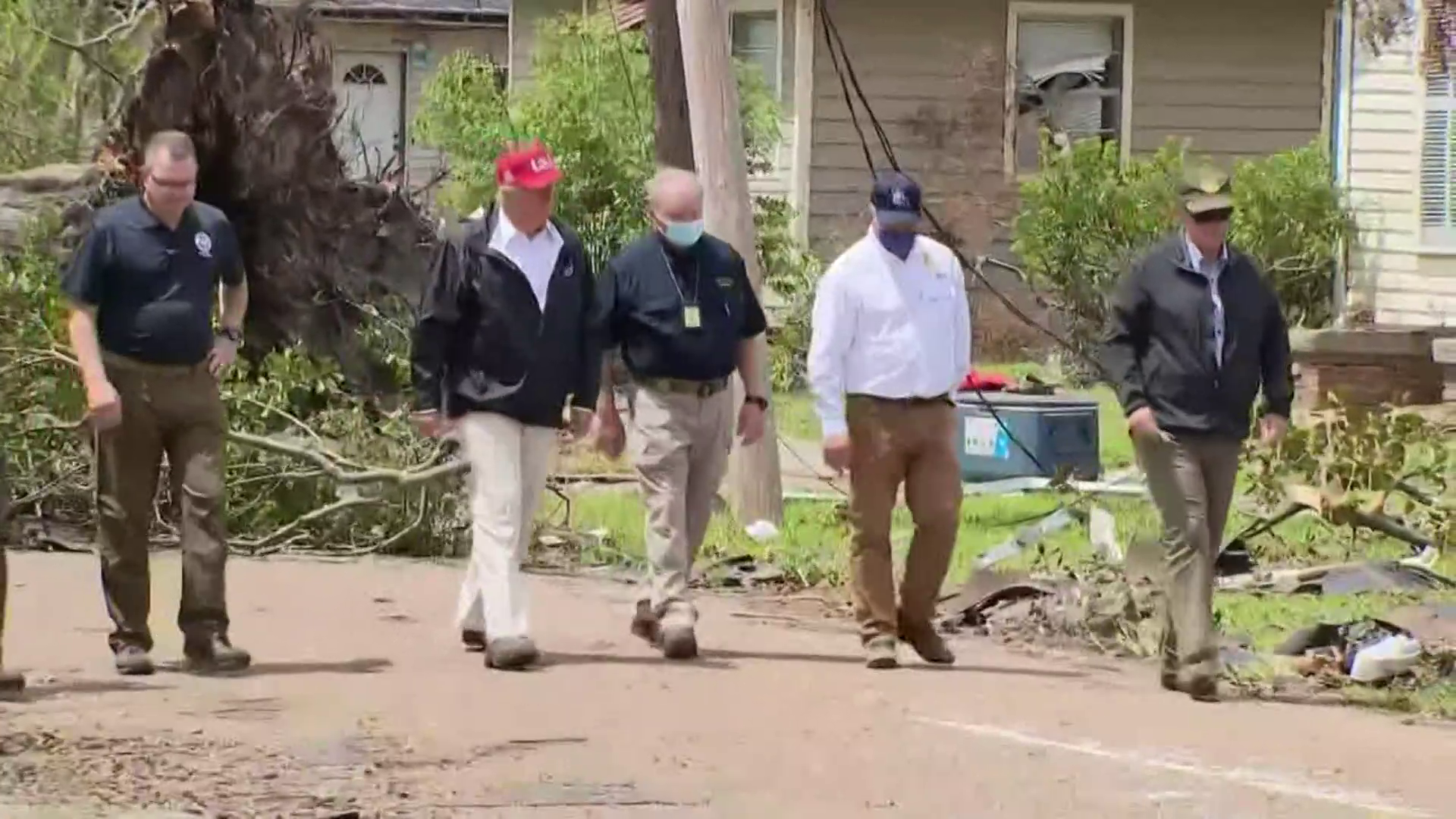 President Donald Trump got a first-hand look at the devastation left behind from Hurricane Laura when he visited Louisiana on Saturday.