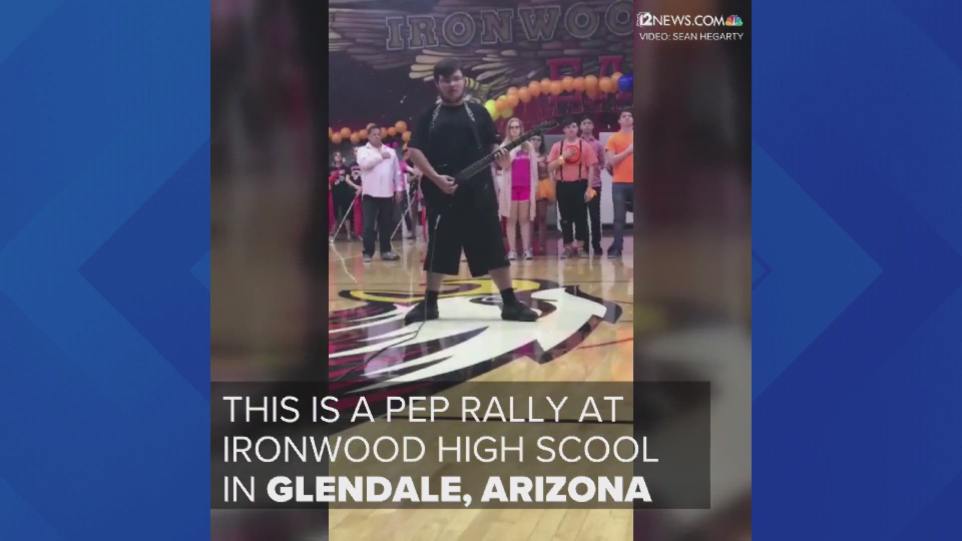 Ridge performed the Star Spangled Banner at a pep rally at Ironwood High School. It was his first public performance ever.