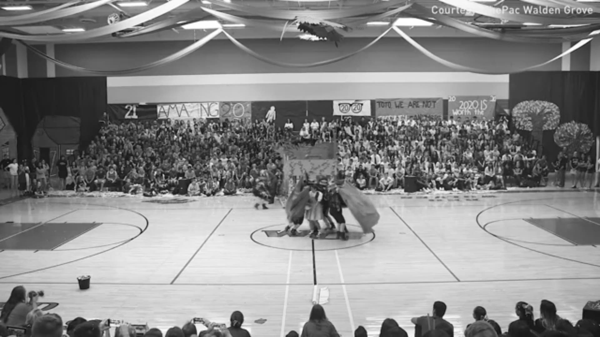 A dance team at Walden Grove High School in Sahuarita, Arizona took classmates on a journey down the yellow brick road.