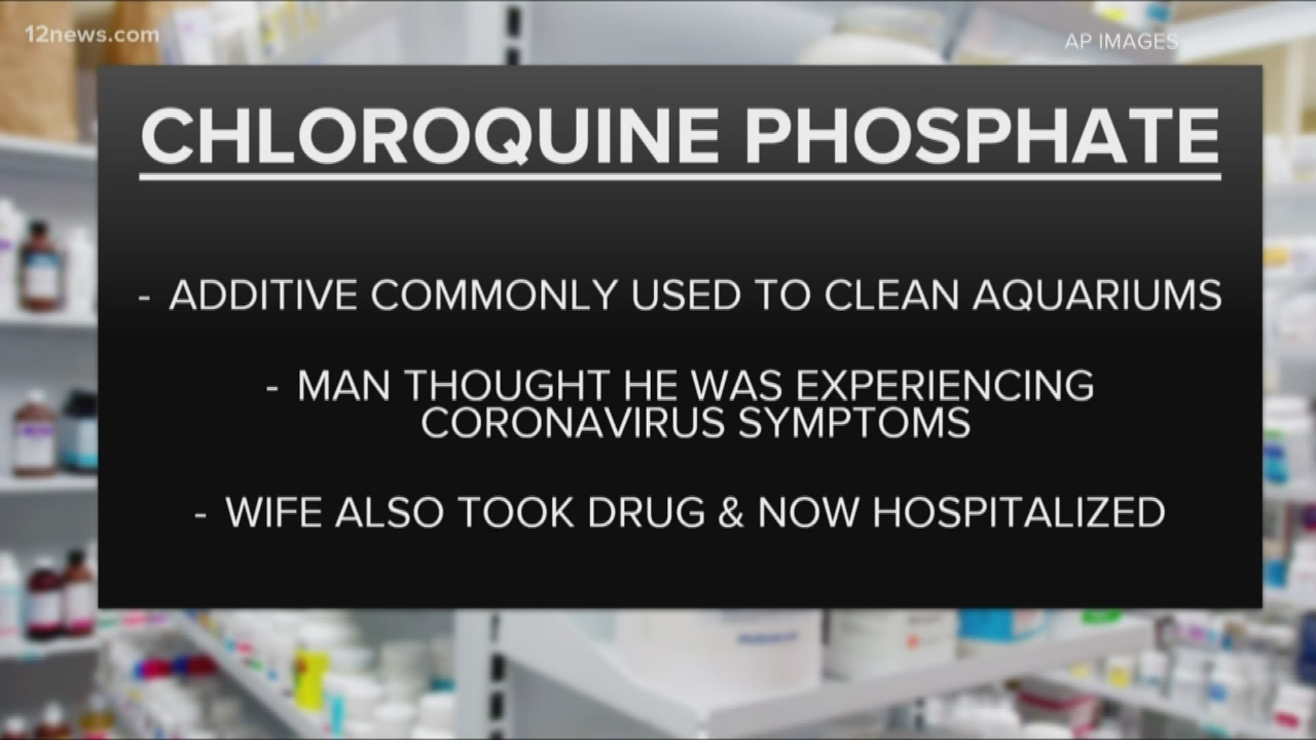 An Arizona man is dead and his wife was hospitalized after they took a drug in an effort to prevent from getting the coronavirus.