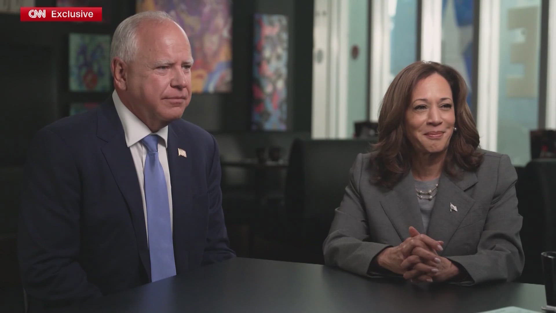 CNN's Dana Bash’s exclusive interview with Vice President Kamala Harris and Governor Tim Walz as they sit down for the first time to answer questions.