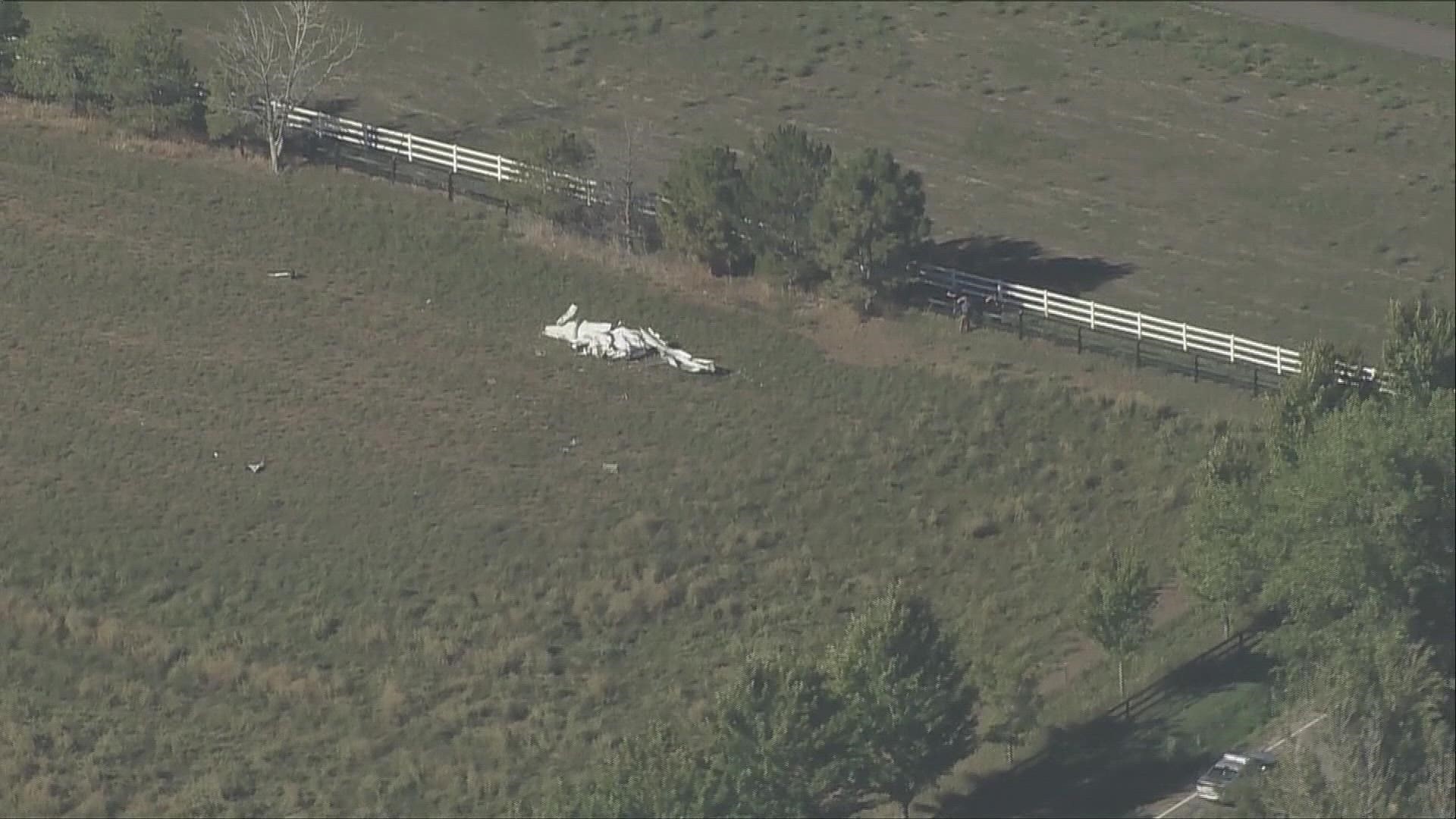 Sky9 video shows the aftermath of a two plane collision in Boulder County.