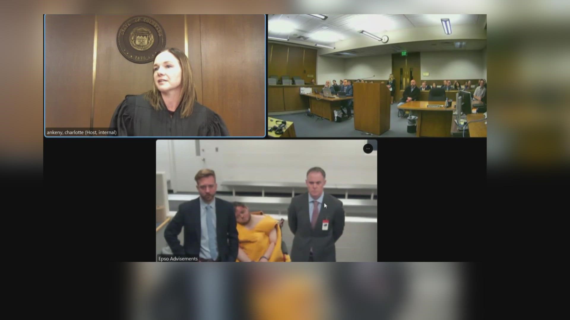 The hearing was carried out over video link with the El Paso County jail.