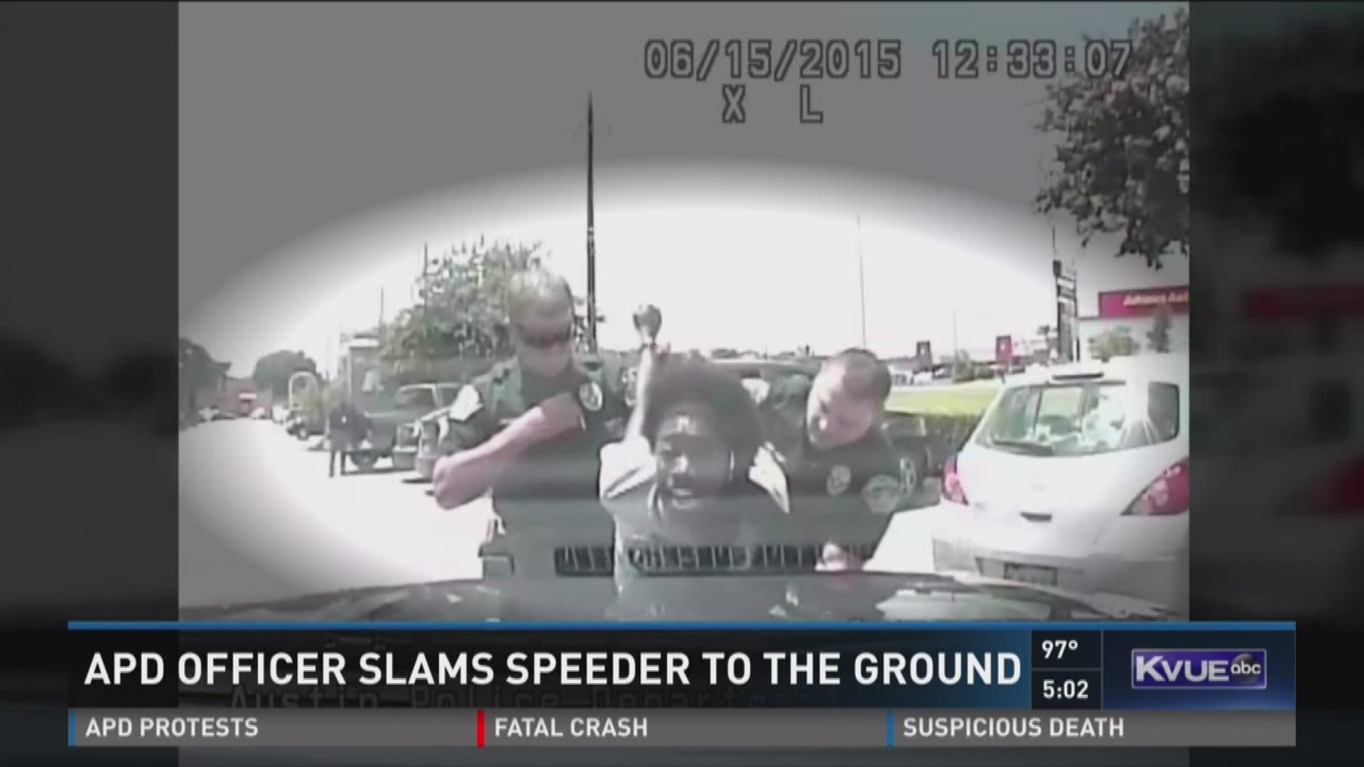 Exclusive: APD officer slams speeder to the ground