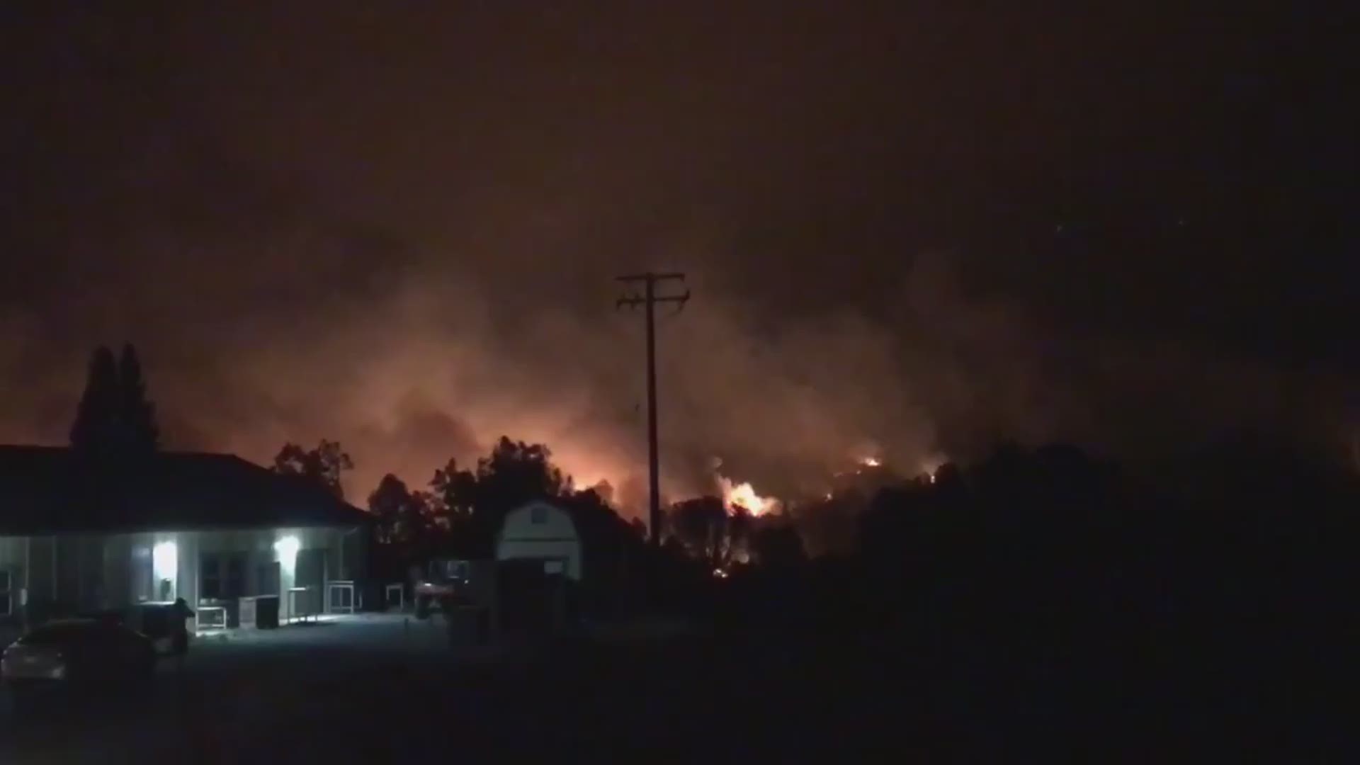 A view of the Carr Fire from Shasta High School Thursday night as it pushed into Redding, California. (Record Searchlight)