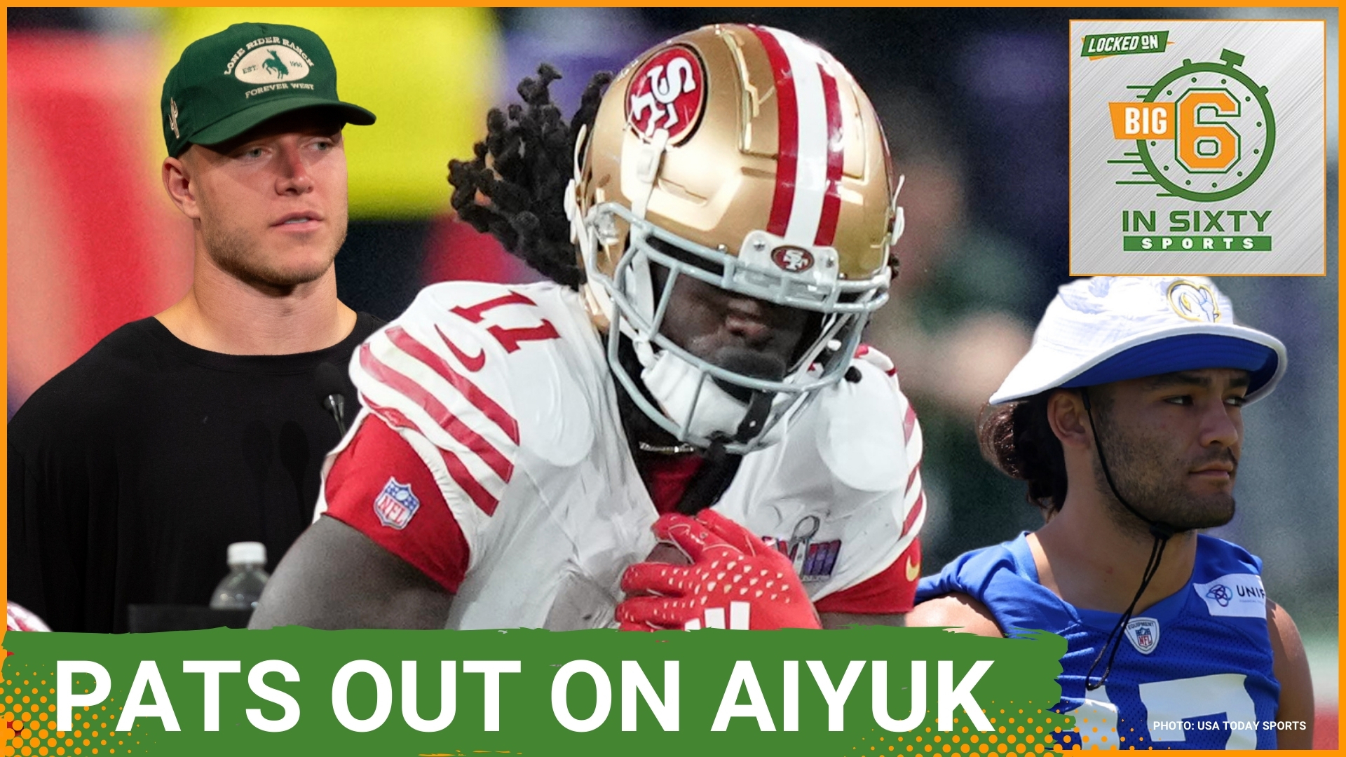 The Patriots won't try to trade for Brandon Aiyuk, and Puka Nacua gets injured in camp. The Lions and Giants fight again.