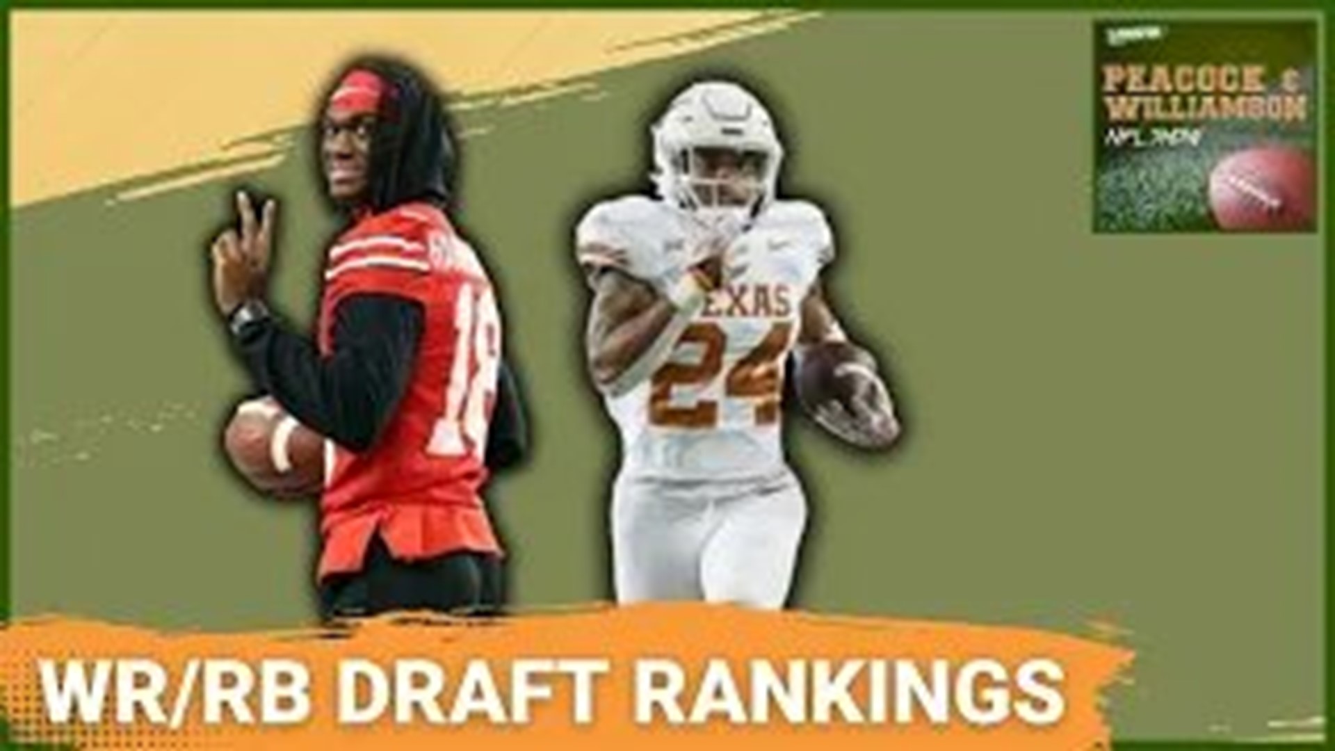 The top wide receivers and running backs in the 2024 NFL Draft. Does Marvin Harrison Jr. stand alone as WR1? Who is WR4 Brian Thomas Jr. or Adonai Mitchell?