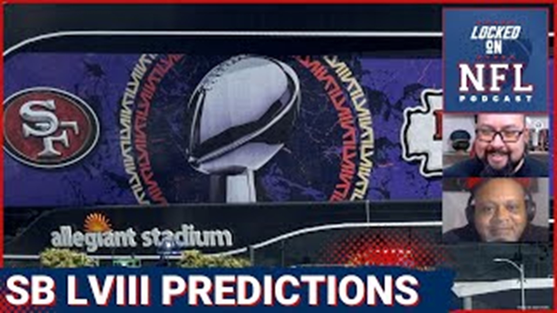 Predicting the Super Bowl LVIII matchup between the Kansas City Chiefs and the San Francisco 49ers along with a discussion about the NFC East shakeup.